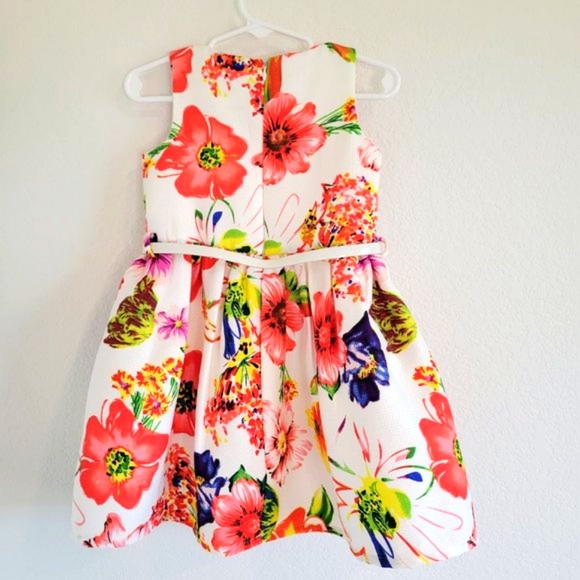 Dorissa Girls Floral Belted Dress - 2T - Picture 2 of 8